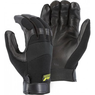 2151 Majestic® Black Hawk Mechanics Glove with Deerskin Palm and Stretch Knit Back